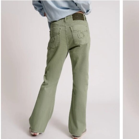 One Teaspoon Jeans 27 Flared Charlie High Waist Flared Super Khaki $160 - Picture 2 of 12